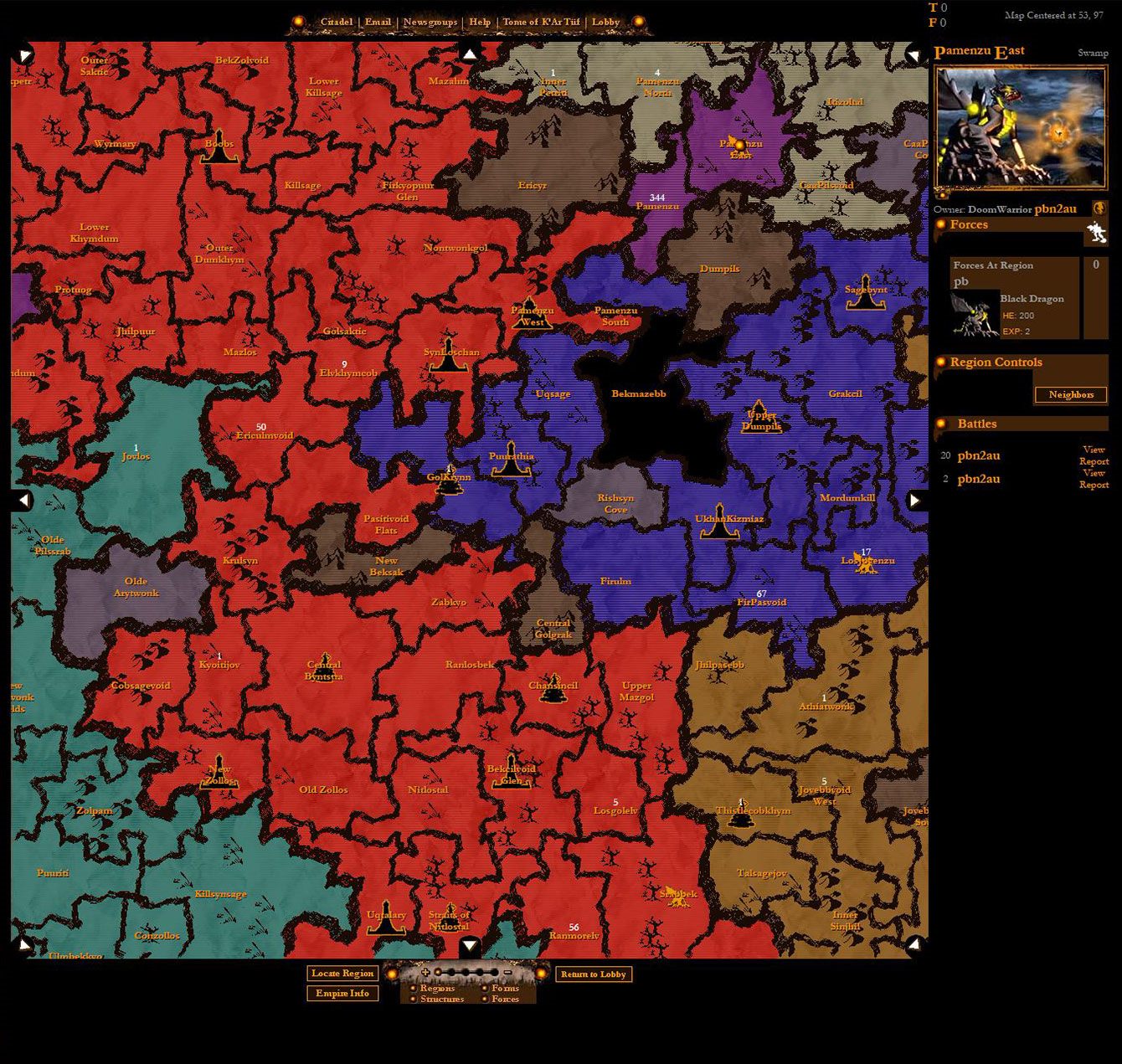 Evernight map gameplay interface